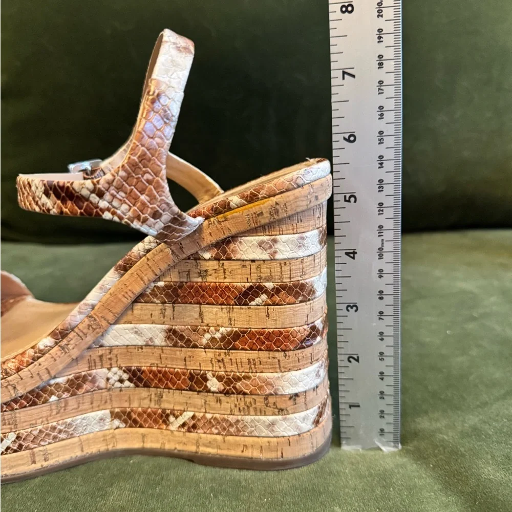 Schutz Snake Embossed Resort Platform Wedges